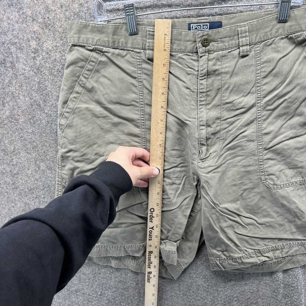 Polo Ralph Lauren Shorts Mens 38 Green 100% Cotton Utility Chino 8 Inseam Casual - Picture 6 of 12